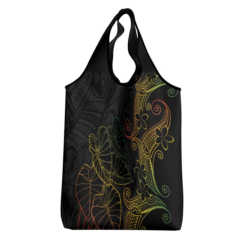 Aloha Hawaii Kalo Grocery Bag Reggae Taro Polynesian Pattern - Polynesian Pride