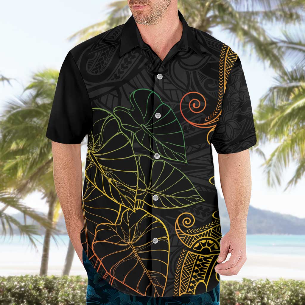 Aloha Hawaii Kalo Hawaiian Shirt Reggae Taro Polynesian Pattern - Polynesian Pride