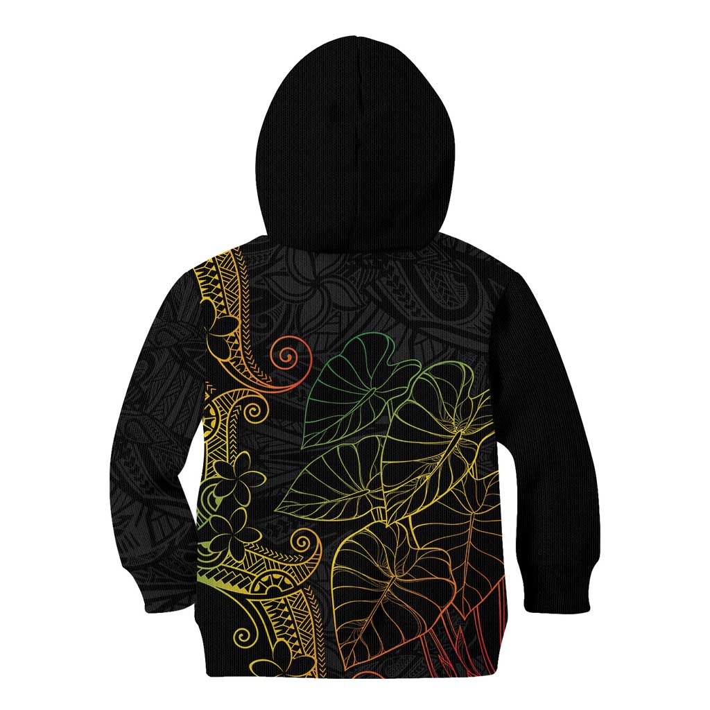 Aloha Hawaii Kalo Kid Hoodie Reggae Taro Polynesian Pattern - Polynesian Pride