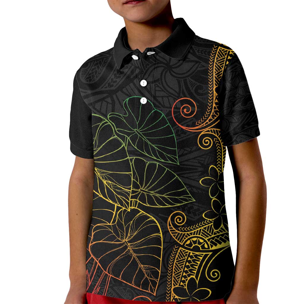 Aloha Hawaii Kalo Kid Polo Shirt Reggae Taro Polynesian Pattern - Polynesian Pride