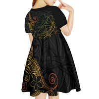 Aloha Hawaii Kalo Kid Short Sleeve Dress Reggae Taro Polynesian Pattern - Polynesian Pride