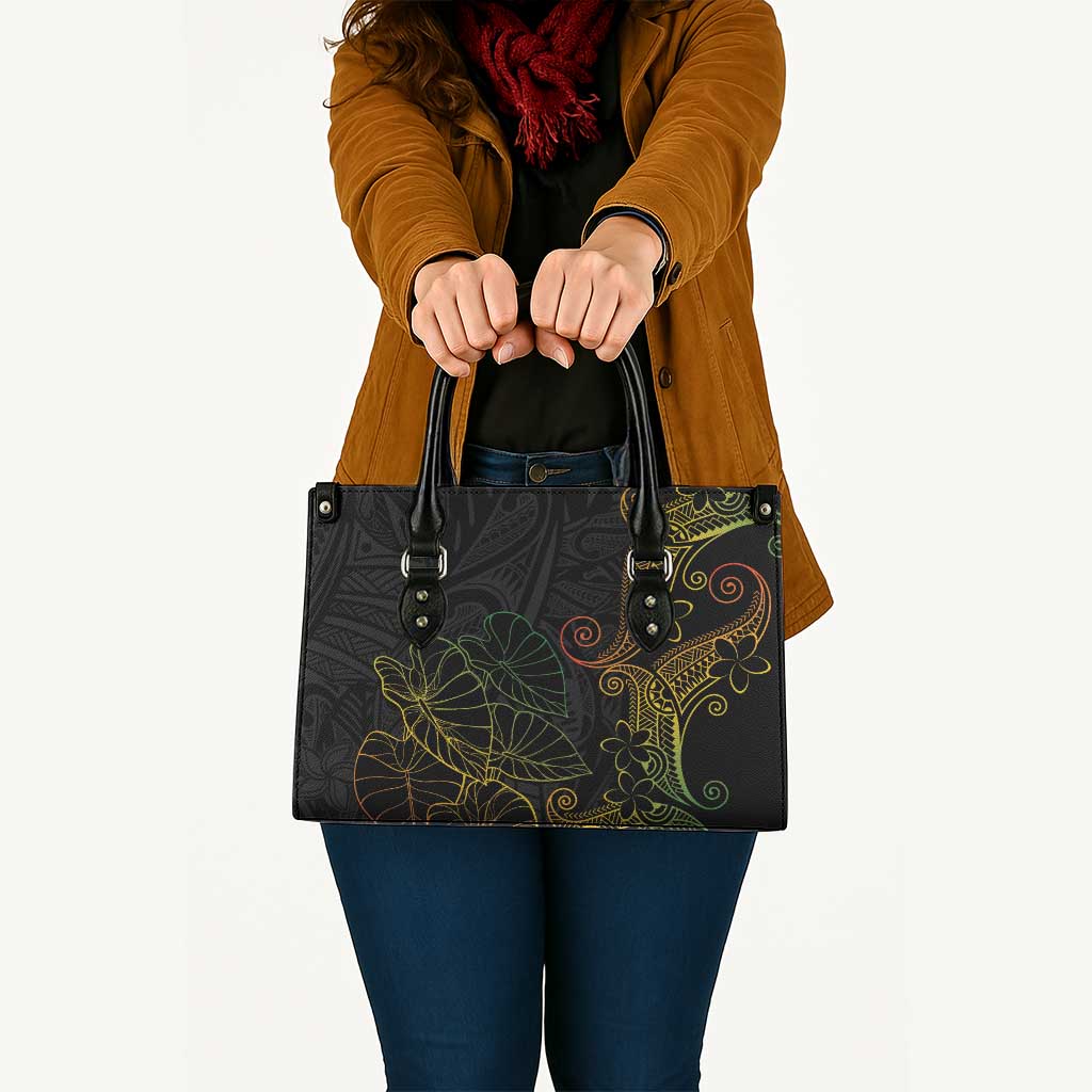 Aloha Hawaii Kalo Leather Bag Reggae Taro Polynesian Pattern - Polynesian Pride