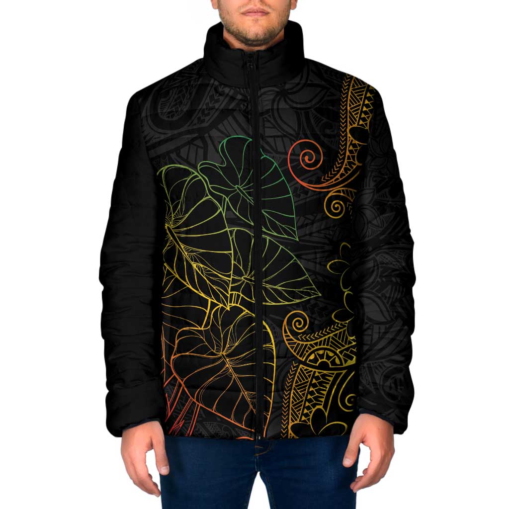 Aloha Hawaii Kalo Padded Jacket Reggae Taro Polynesian Pattern - Polynesian Pride