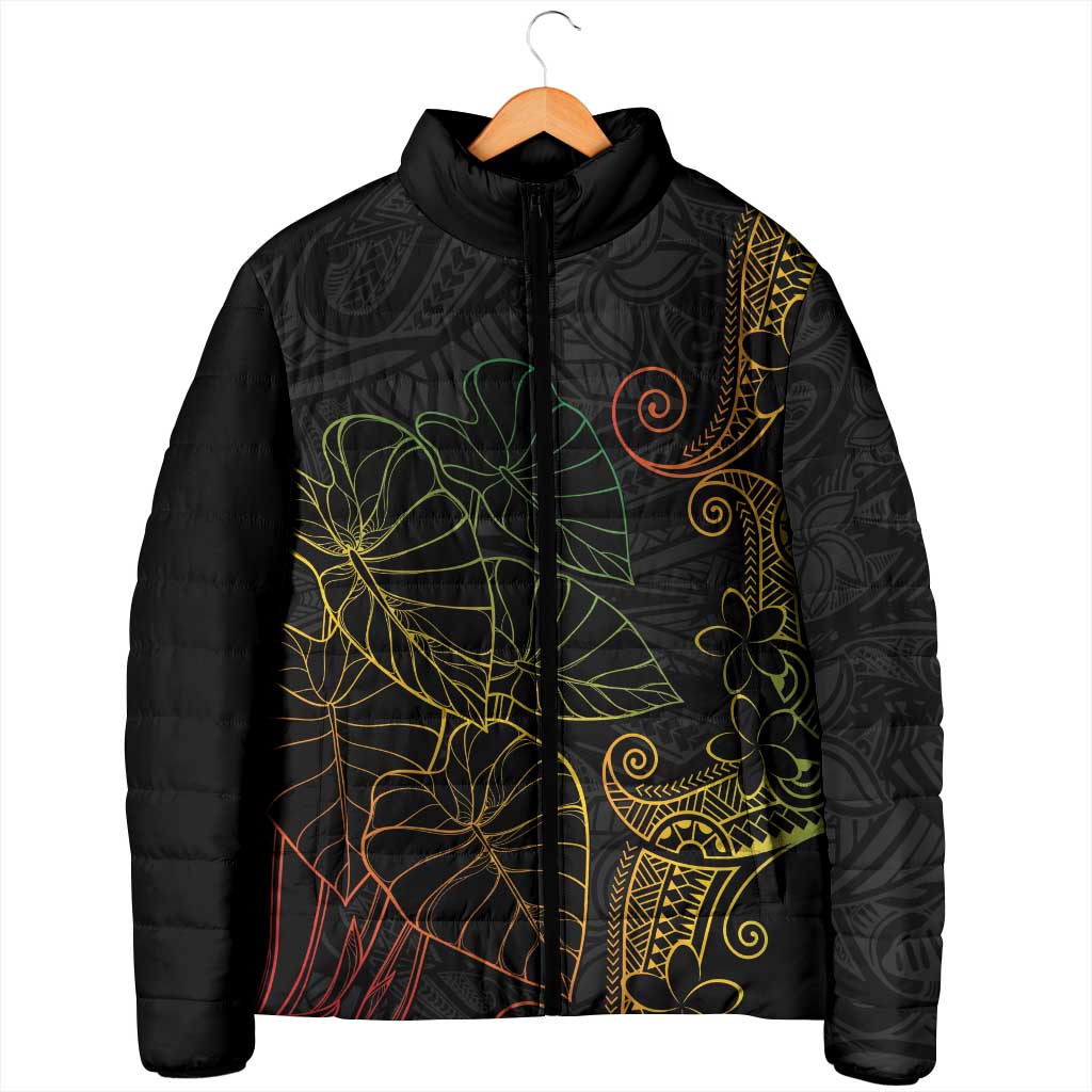 Aloha Hawaii Kalo Padded Jacket Reggae Taro Polynesian Pattern - Polynesian Pride