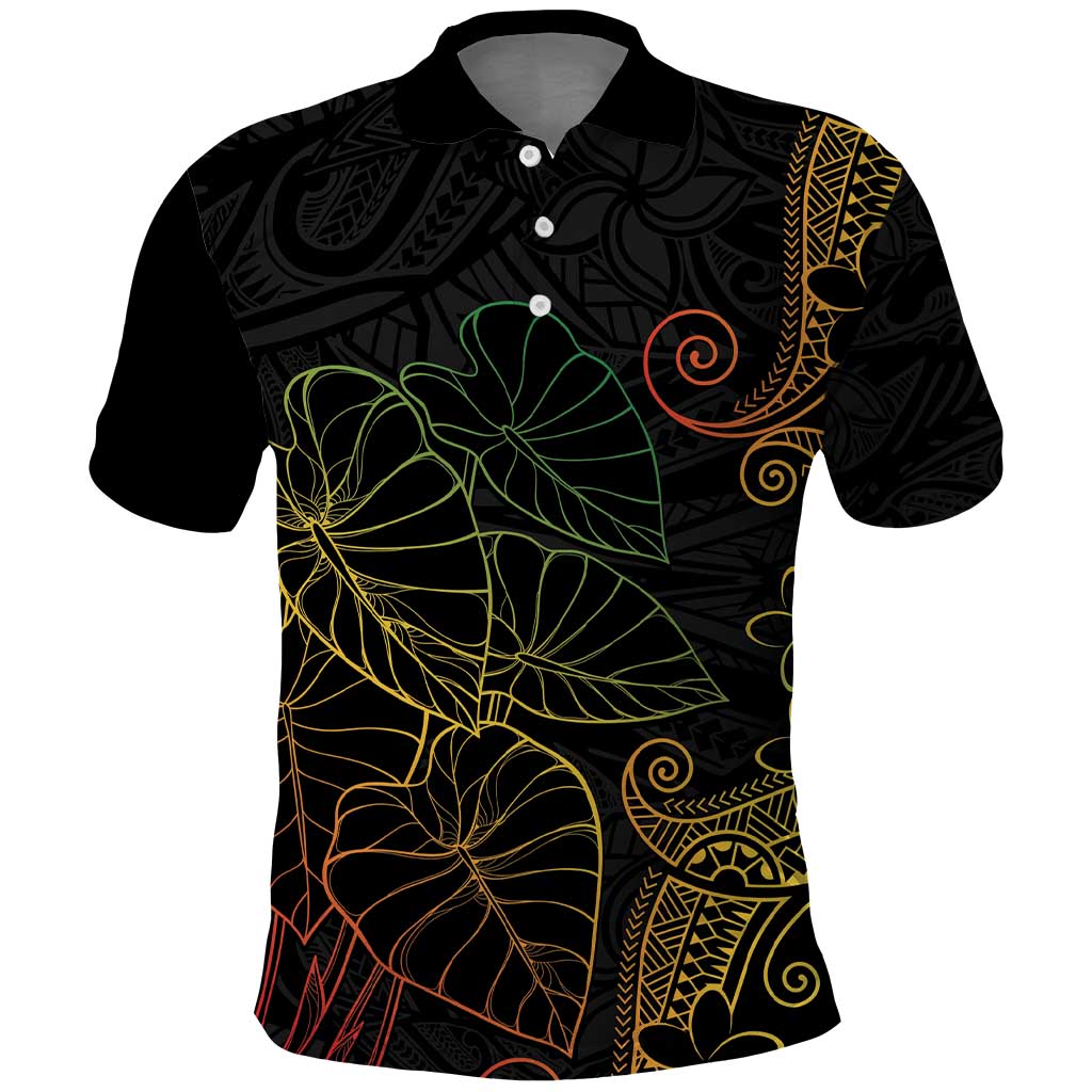 Aloha Hawaii Kalo Polo Shirt Reggae Taro Polynesian Pattern - Polynesian Pride