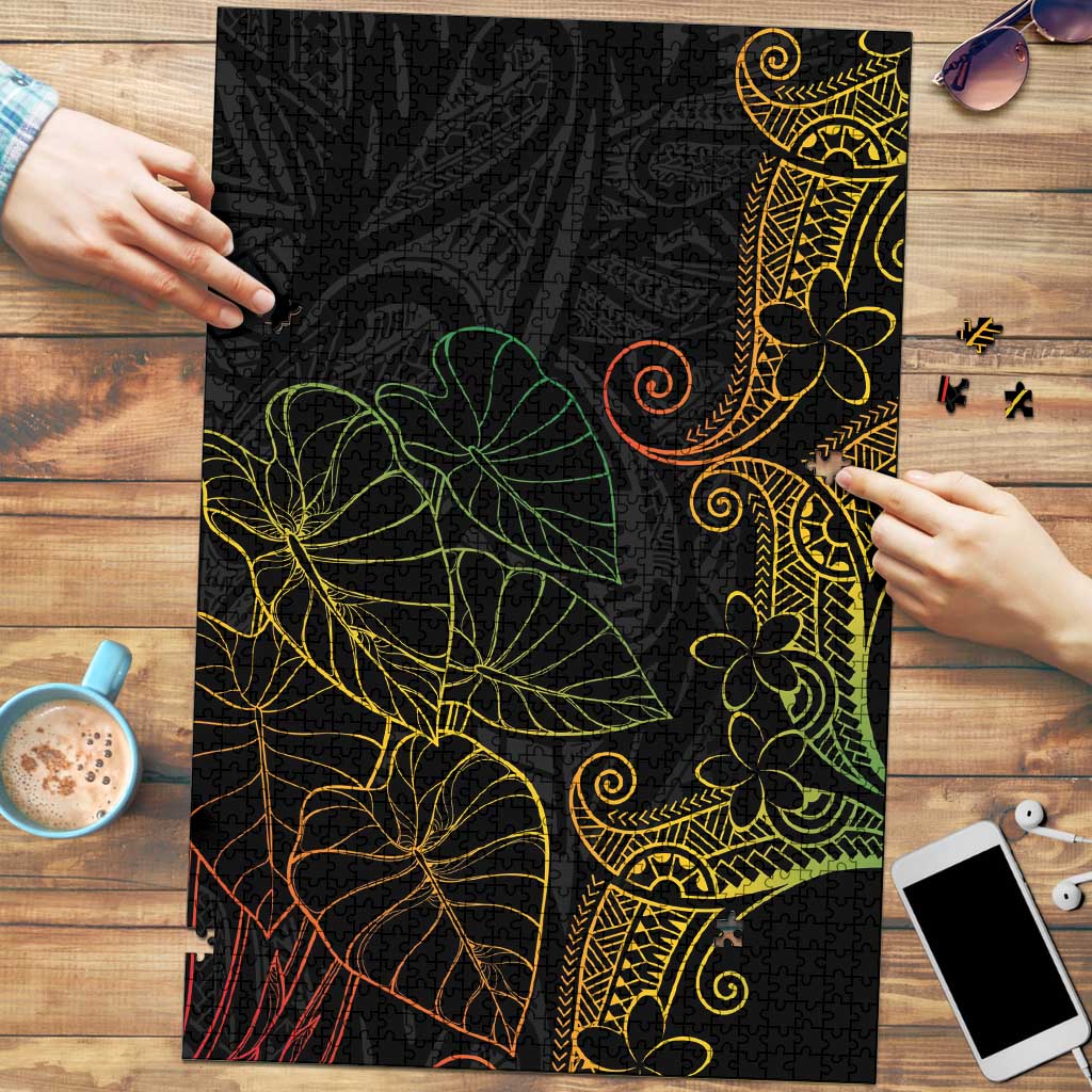 Aloha Hawaii Kalo Puzzle Reggae Taro Polynesian Pattern - Polynesian Pride