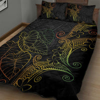 Aloha Hawaii Kalo Quilt Bed Set Reggae Taro Polynesian Pattern - Polynesian Pride