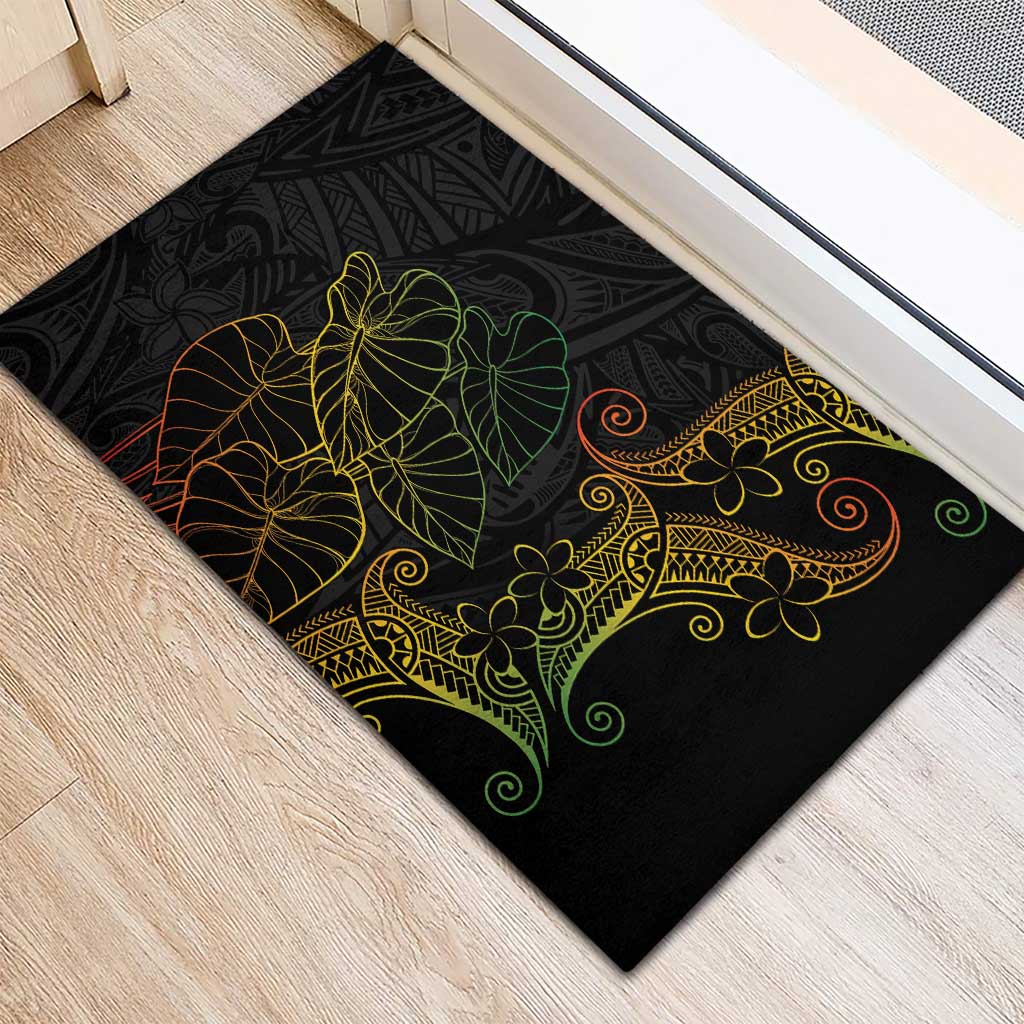 Aloha Hawaii Kalo Rubber Doormat Reggae Taro Polynesian Pattern - Polynesian Pride