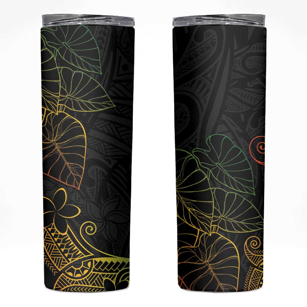 Aloha Hawaii Kalo Skinny Tumbler Reggae Taro Polynesian Pattern - Polynesian Pride