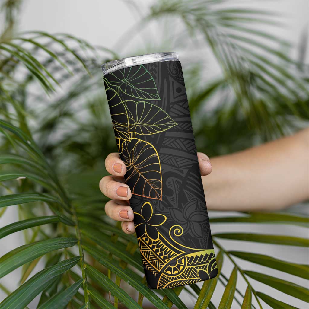 Aloha Hawaii Kalo Skinny Tumbler Reggae Taro Polynesian Pattern - Polynesian Pride
