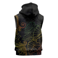 Aloha Hawaii Kalo Sleeveless Zip Hoodie Reggae Taro Polynesian Pattern - Polynesian Pride