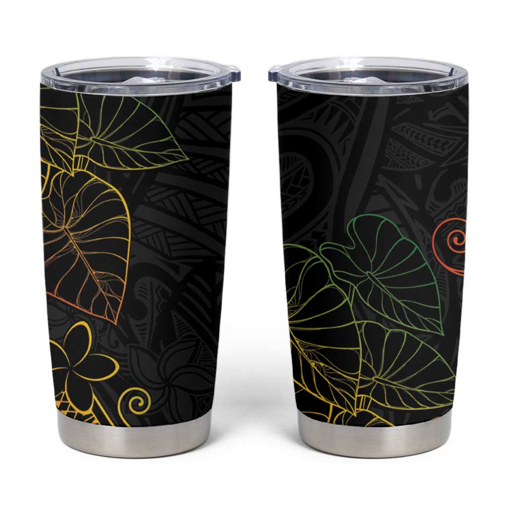 Aloha Hawaii Kalo Tumbler Cup Reggae Taro Polynesian Pattern - Polynesian Pride