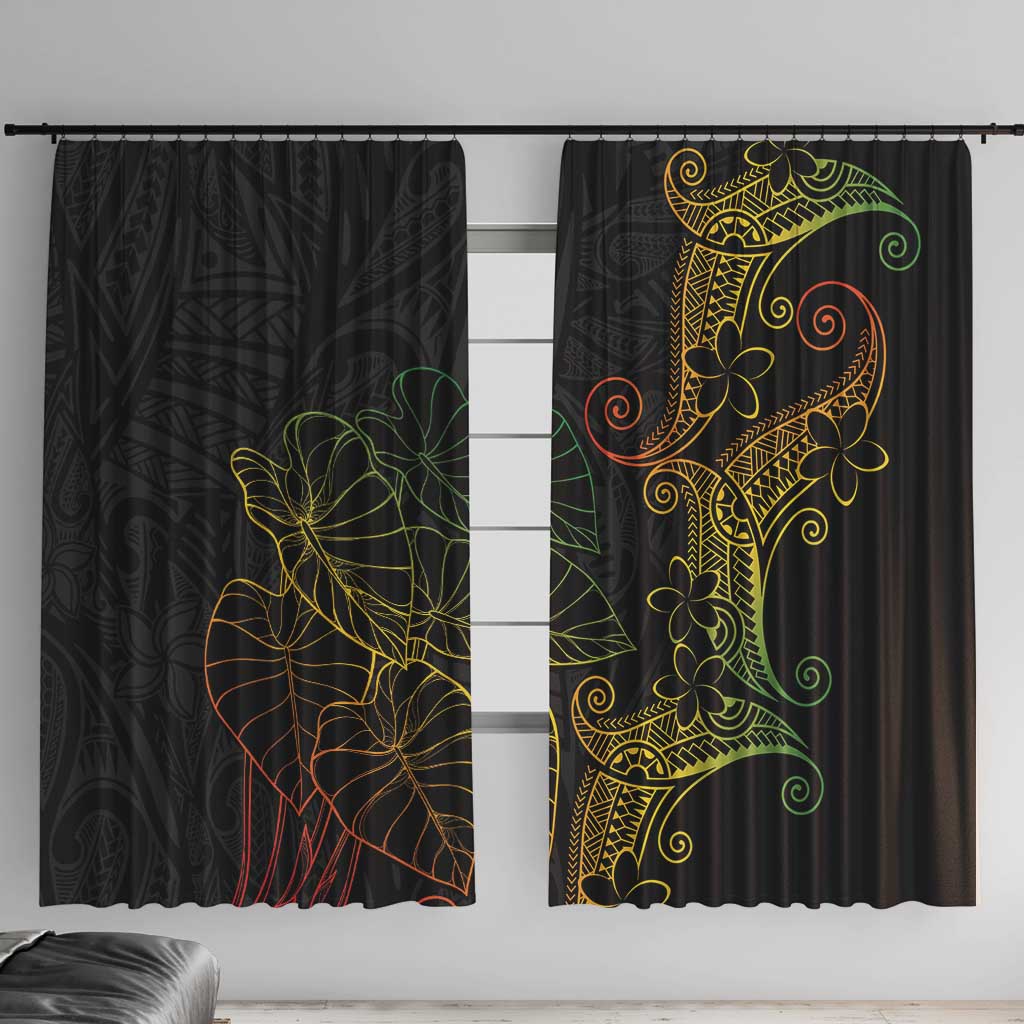 Aloha Hawaii Kalo Window Curtain Reggae Taro Polynesian Pattern - Polynesian Pride