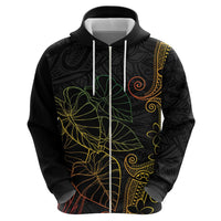 Aloha Hawaii Kalo Zip Hoodie Reggae Taro Polynesian Pattern - Polynesian Pride