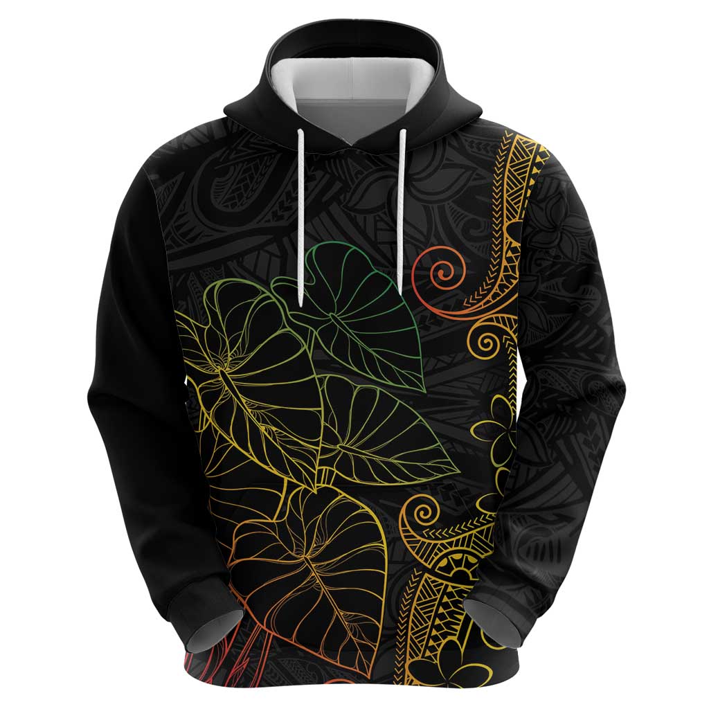 Aloha Hawaii Kalo Zip Hoodie Reggae Taro Polynesian Pattern - Polynesian Pride