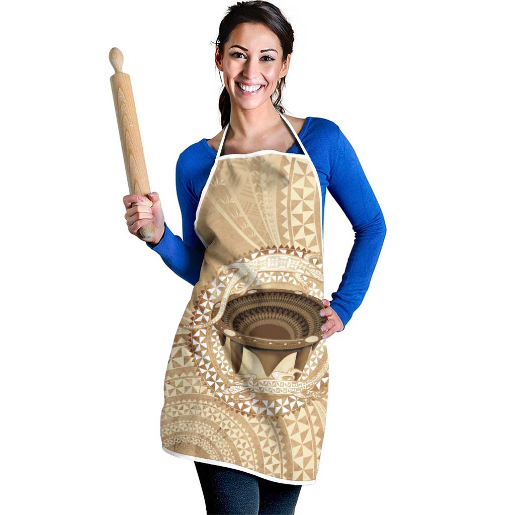 Tonga Skink Kava Bowl Apron Vintage Tongan Ngatu Pattern LT14 - Polynesian Pride
