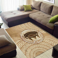 Tonga Skink Kava Bowl Area Rug Vintage Tongan Ngatu Pattern