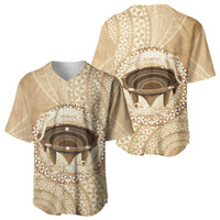 Tonga Skink Kava Bowl Baseball Jersey Vintage Tongan Ngatu Pattern