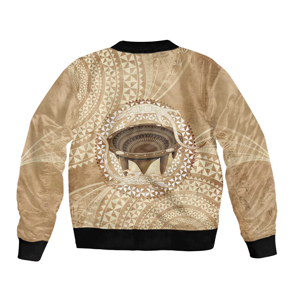 Tonga Skink Kava Bowl Bomber Jacket Vintage Tongan Ngatu Pattern LT14 - Polynesian Pride