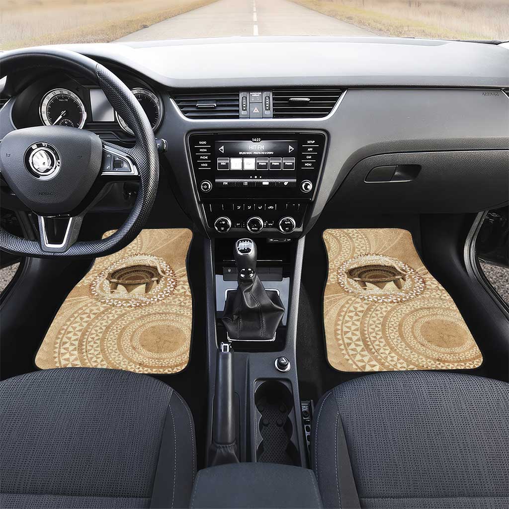 Tonga Skink Kava Bowl Car Mats Vintage Tongan Ngatu Pattern