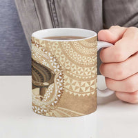 Tonga Skink Kava Bowl Ceramic Mug Vintage Tongan Ngatu Pattern LT14 - Polynesian Pride