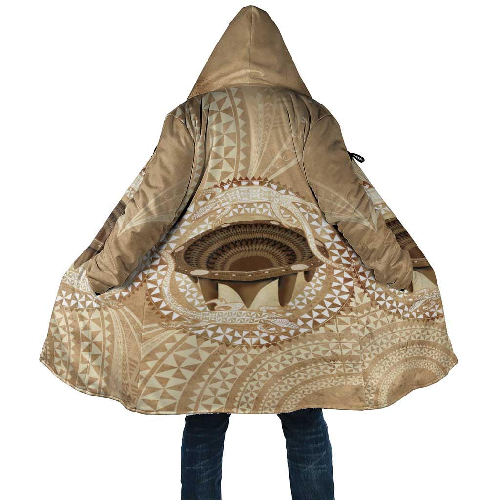 Tonga Skink Kava Bowl Cloak Vintage Tongan Ngatu Pattern