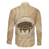 Tonga Skink Kava Bowl Family Matching Off Shoulder Short Dress and Hawaiian Shirt Vintage Tongan Ngatu Pattern