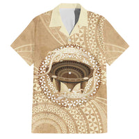 Tonga Skink Kava Bowl Family Matching Summer Maxi Dress and Hawaiian Shirt Vintage Tongan Ngatu Pattern