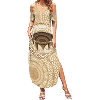 Tonga Skink Kava Bowl Family Matching Summer Maxi Dress and Hawaiian Shirt Vintage Tongan Ngatu Pattern