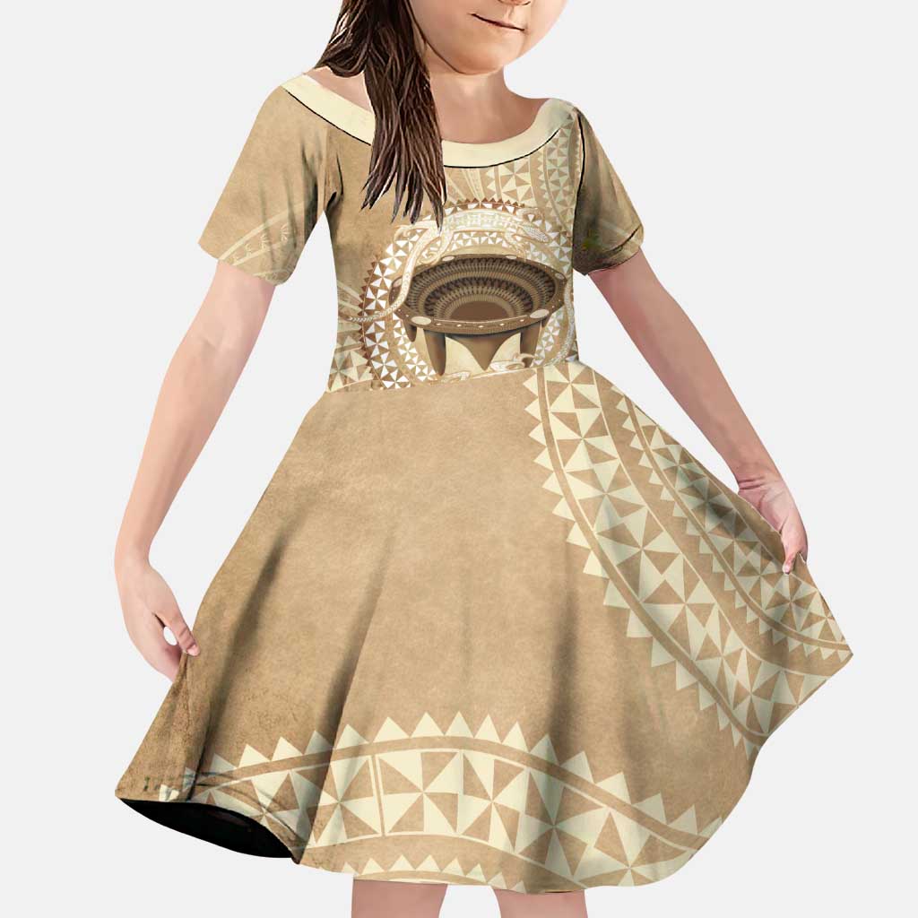 Tonga Skink Kava Bowl Family Matching Tank Maxi Dress and Hawaiian Shirt Vintage Tongan Ngatu Pattern