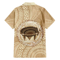 Tonga Skink Kava Bowl Family Matching Tank Maxi Dress and Hawaiian Shirt Vintage Tongan Ngatu Pattern