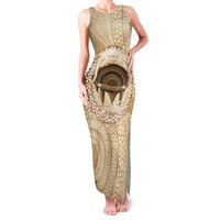 Tonga Skink Kava Bowl Family Matching Tank Maxi Dress and Hawaiian Shirt Vintage Tongan Ngatu Pattern