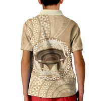 Tonga Skink Kava Bowl Kid Polo Shirt Vintage Tongan Ngatu Pattern LT14 - Polynesian Pride