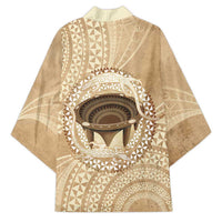 Tonga Skink Kava Bowl Kimono Vintage Tongan Ngatu Pattern