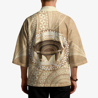 Tonga Skink Kava Bowl Kimono Vintage Tongan Ngatu Pattern