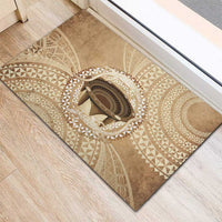Tonga Skink Kava Bowl Rubber Doormat Vintage Tongan Ngatu Pattern