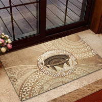 Tonga Skink Kava Bowl Rubber Doormat Vintage Tongan Ngatu Pattern