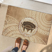 Tonga Skink Kava Bowl Rubber Doormat Vintage Tongan Ngatu Pattern