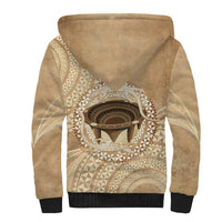 Tonga Skink Kava Bowl Sherpa Hoodie Vintage Tongan Ngatu Pattern LT14 - Polynesian Pride