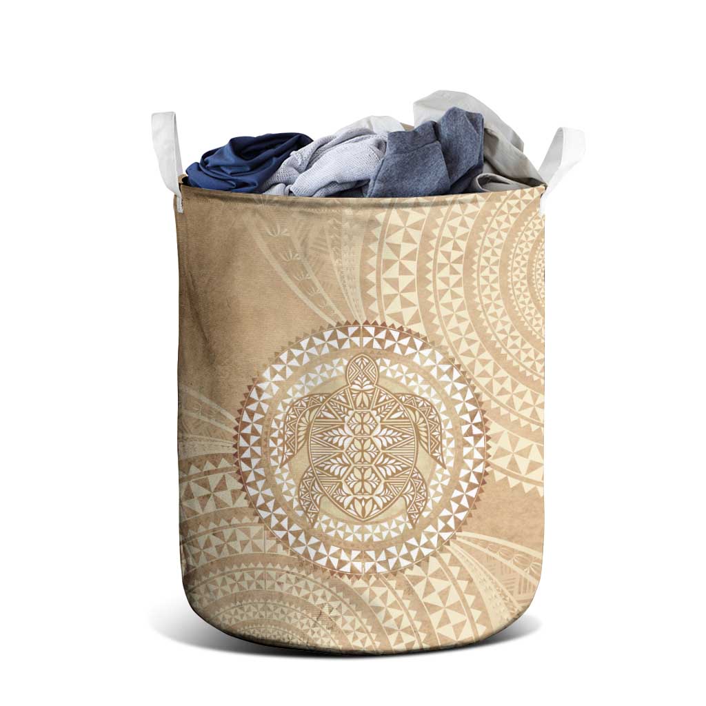 Tonga Ngatu Turtle Laundry Basket Vintage Tongan Tapa Cloth LT14 - Polynesian Pride