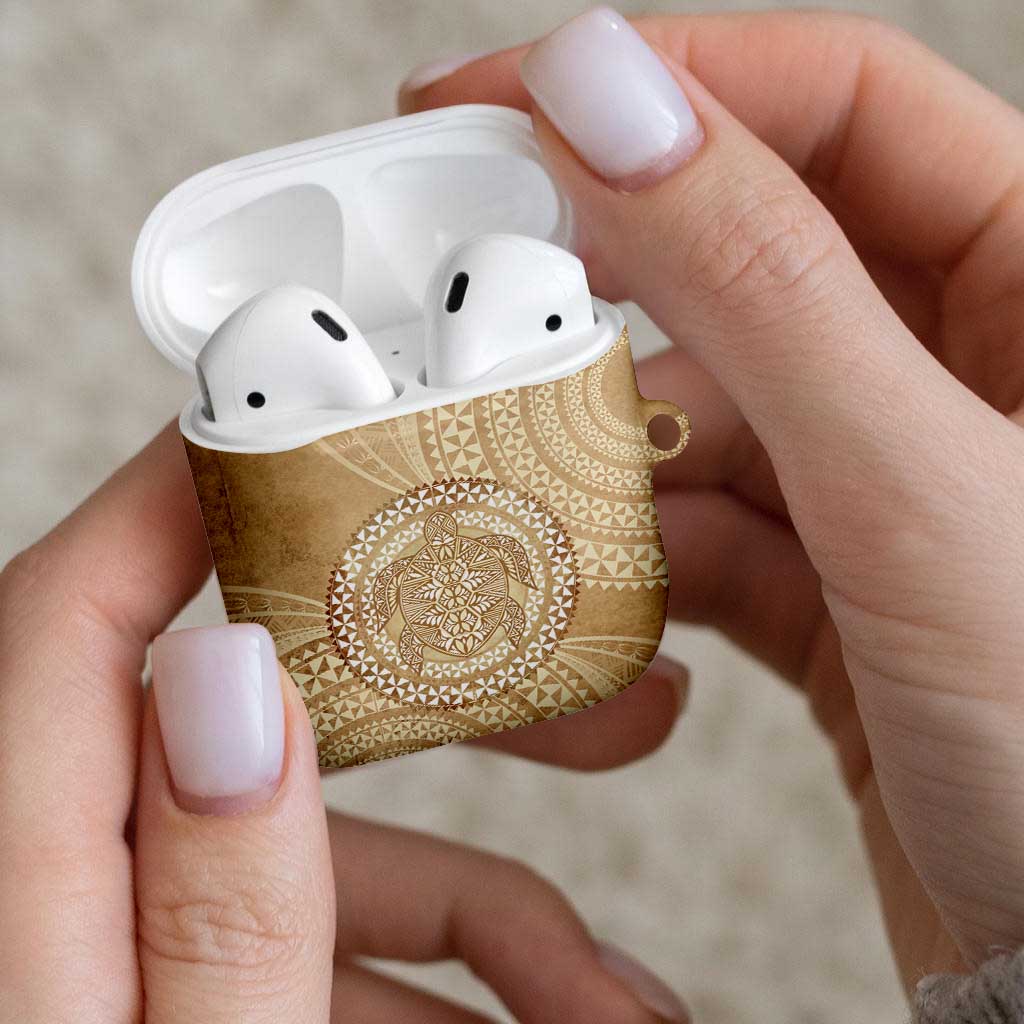 Tonga Ngatu Turtle AirPods Case Vintage Tongan Tapa Cloth