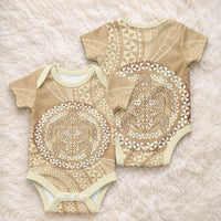 Tonga Ngatu Turtle Baby Onesie Vintage Tongan Tapa Cloth
