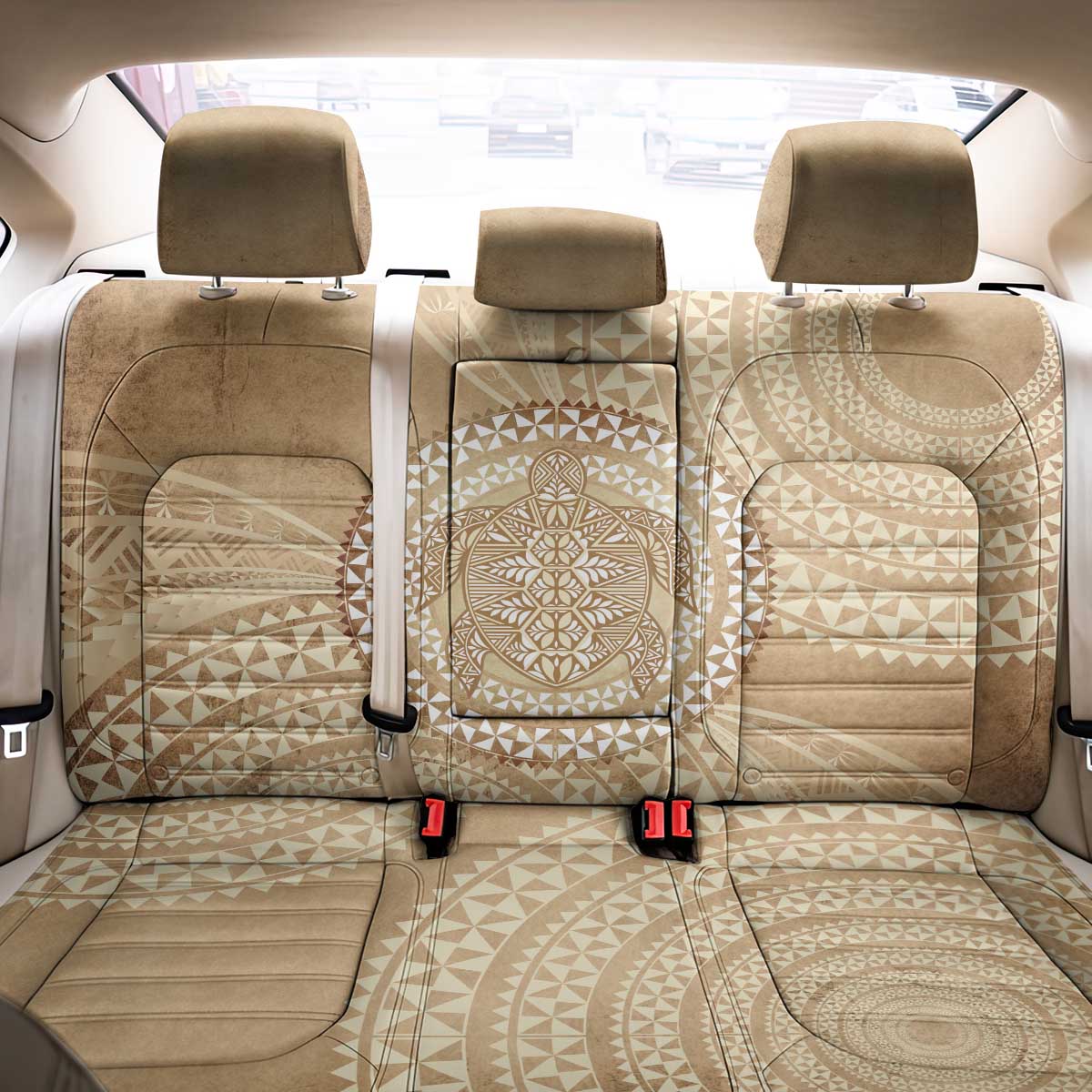 Tonga Ngatu Turtle Back Car Seat Cover Vintage Tongan Tapa Cloth