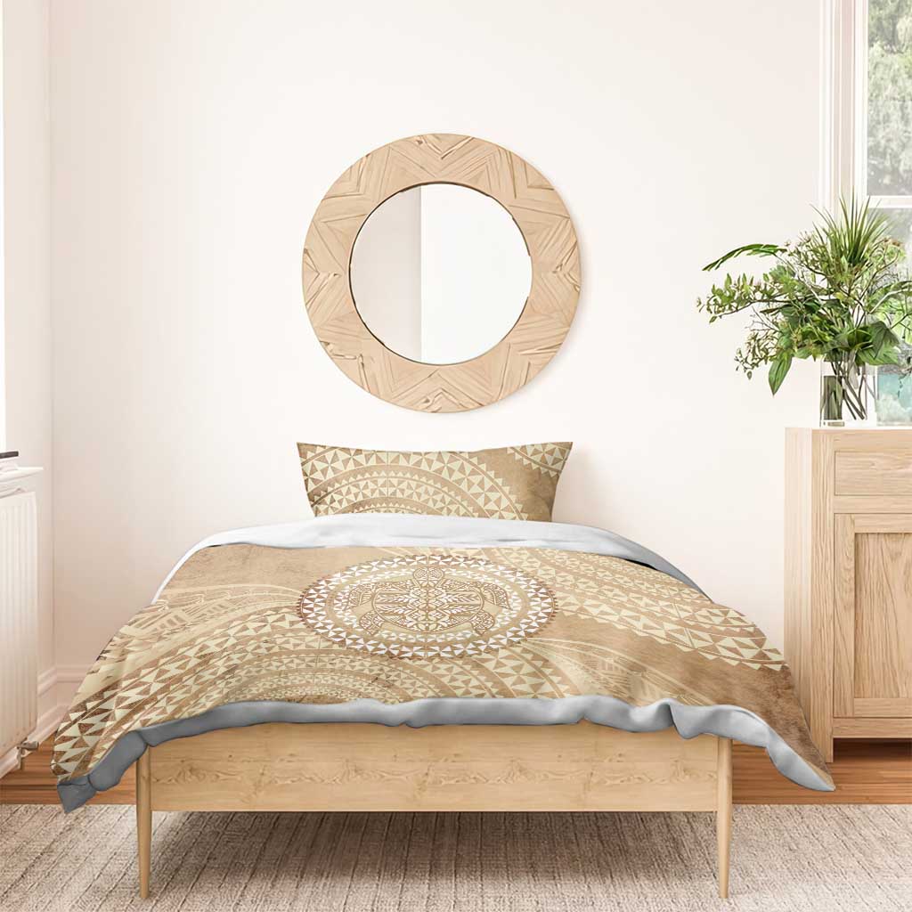 Tonga Ngatu Turtle Bedding Set Vintage Tongan Tapa Cloth