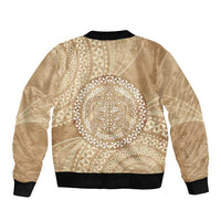 Tonga Ngatu Turtle Bomber Jacket Vintage Tongan Tapa Cloth