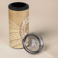 Tonga Ngatu Turtle 4 in 1 Can Cooler Tumbler Vintage Tongan Tapa Cloth