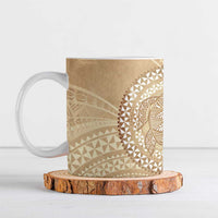 Tonga Ngatu Turtle Ceramic Mug Vintage Tongan Tapa Cloth
