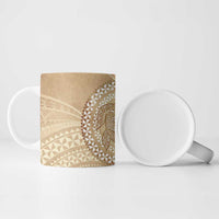 Tonga Ngatu Turtle Ceramic Mug Vintage Tongan Tapa Cloth