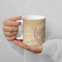 Tonga Ngatu Turtle Ceramic Mug Vintage Tongan Tapa Cloth