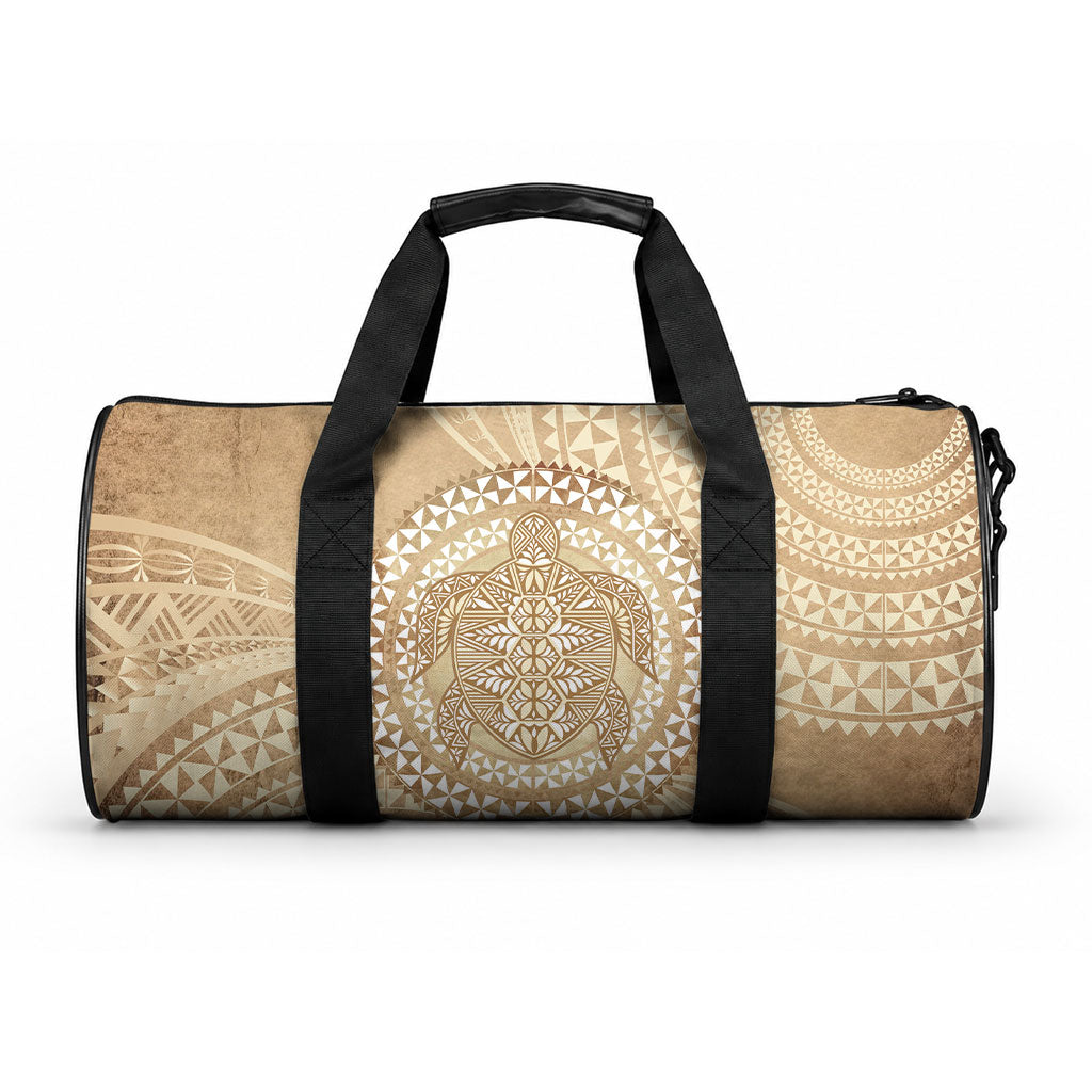 Tonga Ngatu Turtle Duffle Bag Vintage Tongan Tapa Cloth